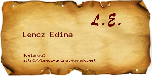 Lencz Edina névjegykártya